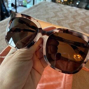 Mohala Eyewear Sunglasses: Cherry Blossom Tortoise with Polarized Tan Lenses